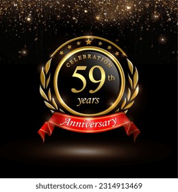 59th years celebration anniversary logo vector isolated on black background