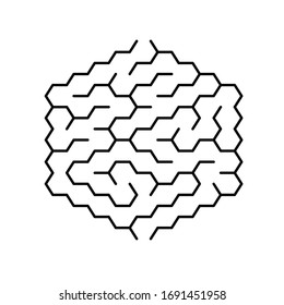 Un laberinto hexagonal de 5 celdas sin solución