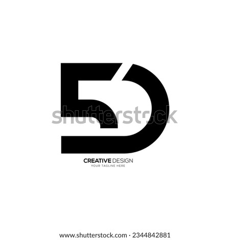 5d creative number with letter abstract business branding monogram logo. 5 logo. D logo