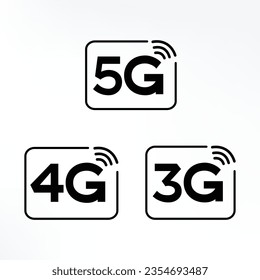 
Icono de vector 5G, 4G y 3G.