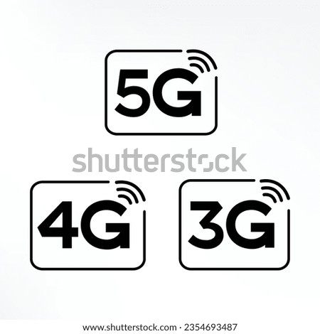 
5G, 4G and 3G vector icon.