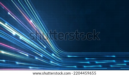 5G or 6G dot line mobile technology. Wireless data network and connection technology concept. high-speed, futuristic background. vector design.