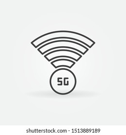 5G Antenna concept outline vector icon or symbol in thin line style