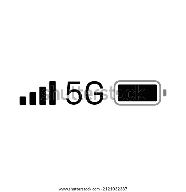 5G bar icon isolated on white background.\
Status bar symbol modern, simple, vector, icon for website design,\
mobile app, ui. Vector\
Illustration