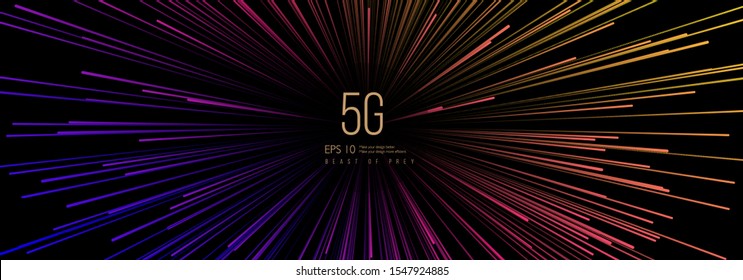 5g Big Data Black Hole Explosion Radiation Element Vector Background Material