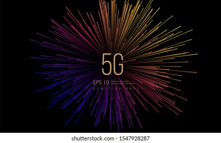 5g Big Data Black Hole Explosion Radiation Element Vector Background Material