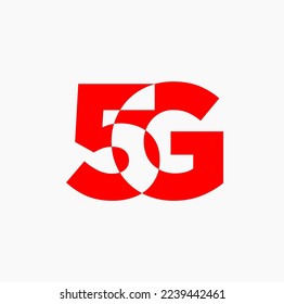 5G brand name initial letters icon. 5G monogram.