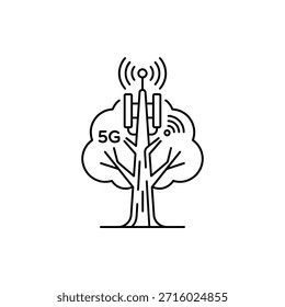 5G-Zellenturm integriert mit Naturelementen für Telekommunikations-Decks