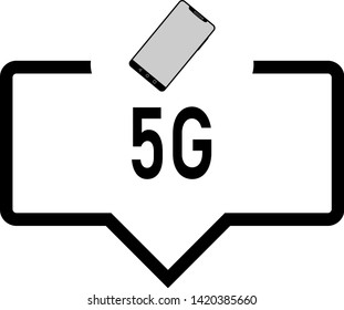 5G chat bubbles icon. Outline 5G chat bubbles vector icon for web design isolated on white background