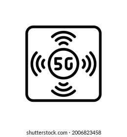 5G-Chipsatz-Linie Symbol Logo-Illustration Vektorgrafik isoliert. 5G und Technology Icon-Set. Geeignet für Webdesign, Logo, App. 64x64 Pixel perfekt.