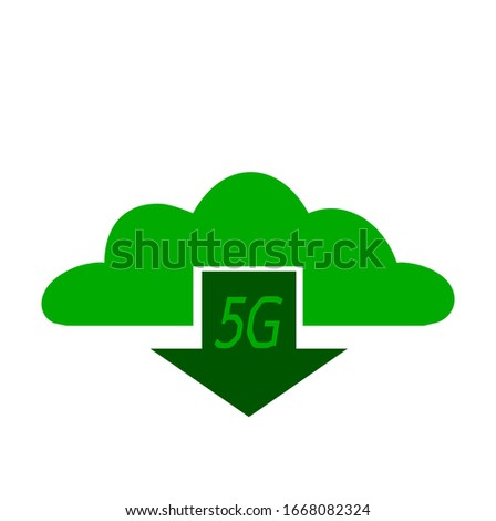 5G cloud technology broadband smart icon. Flat illustration of 5G cloud technology vector icon for web design