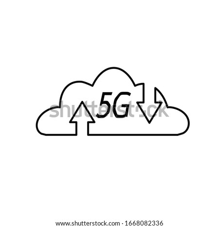 5G cloud technology broadband smart icon. Flat illustration of 5G cloud technology vector icon for web design