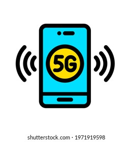 5g color vector icon. Network internet connection symbol or logo. Stock vector illustration in simple style