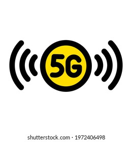 5g color vector icon. Network internet connection symbol or logo. Stock vector illustration in simple style