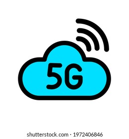 5g color vector icon. Network internet connection symbol or logo. Stock vector illustration in simple style