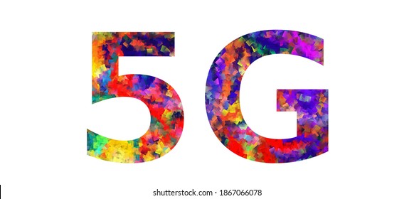 5G. Colorful typography text banner. Vector the word 5g design. Can be used to logo, card, poster, heading and beautiful title
