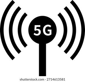5G-Kommunikationsturm, Antenne, Basisstationssymbole