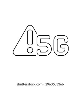 5g connection with carefully sign linear icon. High speed internet. Thin line customizable illustration. Contour symbol. Vector isolated outline drawing. Editable stroke