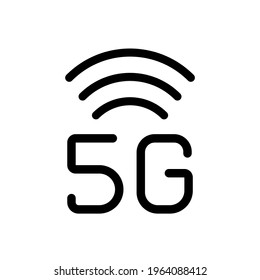5g connection glyph icon. High speed internet. Thin line customizable illustration. Contour symbol. Vector isolated outline drawing.