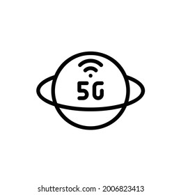 Vector de Ilustración del logotipo de la línea de conexión 5G Aislado. 5G y conjunto de iconos de tecnología. Adecuado para diseño web, logotipo, aplicación. 64x64 Pixel Perfecto.