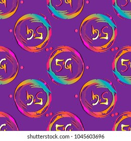 5g connection. Mobile technologies. Seamless pattern