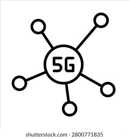 5G Connectivity icon line vector illustration