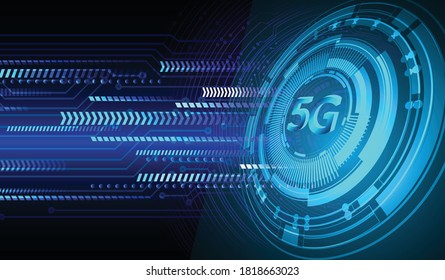 Zukunftskonzept der 5G-Cycle-Schaltung, Vektorhintergrund