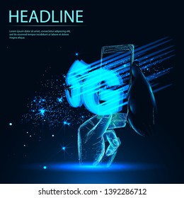 5G data flow high speed internet web telecommunication tower global connection information transmitter. Vector illustration. Headline