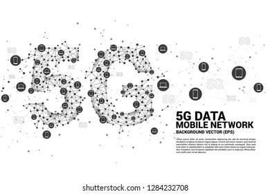 5G Data technology from device icon. Concept for mobile telecommunication global network.