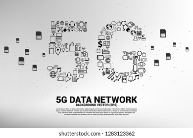 5G Data technology from online function icon. Concept for mobile telecommunication global network.
