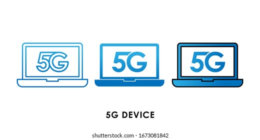 5G Device icon logo vector illustration. 5G internet connection vector template design. 5G network technology vector illustration for website, sign, symbol, logo, app, UI.