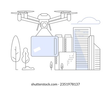 5G drones abstract concept vector illustration. Flying 5G drones, modern connection technology, high-speed internet connection, telecommunication equipment, wireless network abstract metaphor.