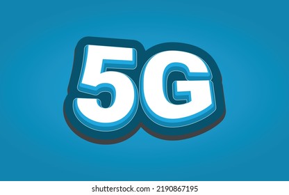 5G effect template with 3d bold style use 