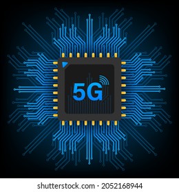 5G eSIM Embedded SIM card icon symbol concept. new chip mobile cellular communication technology. Vector stock illustration.