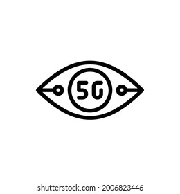 5G The Eye of Technology Line Icon Logo Illustration Vector Isolated. 5G and Technology Icon-Set. Suitable for Web Design, Logo, App. 64x64 Pixel Perfect.