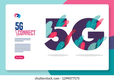 5G fast connection is coming. vector illustration