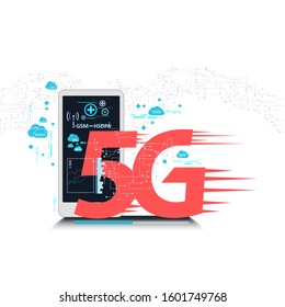 5g fast internet connect concept. illustration vector.