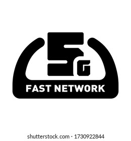 5 g símbolo de icono de red rápida vectorial