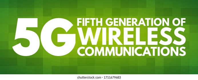 5G - Texto de la quinta generación de comunicaciones inalámbricas, fondo del concepto de tecnología