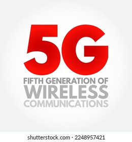 5G - Fünfte Generation von drahtlosen Kommunikationstexten, Technologie-Konzept-Hintergrund
