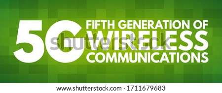 5G - fifth generation of wireless communications text, technology concept background