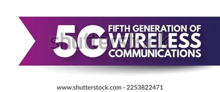 5G - fifth generation of wireless communications text, technology concept background