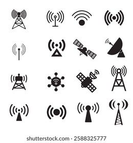5G Future Technology line icon set
