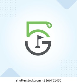 5G G5 Golf Business Logo in Modern Creative Minimal Style Lettering Vector Typographic Design