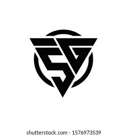 5G G5 Triangle Logo Circle Monogram Design Vector Super Hero Concept