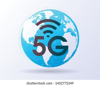 5G global network wireless internet vector flat icon. Innovation technology. Internet of things. Hight speed wifi. Template for web page, app, infographics. UI/UX/GUI design.