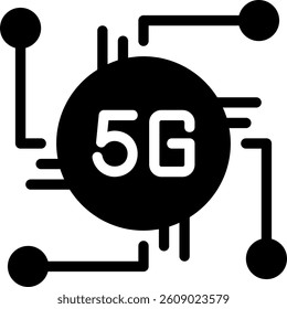 5g glyph icon illustration vector