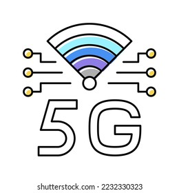 5g Hochgeschwindigkeits-Netzwerk-Farbsymbol Vektorgrafik. 5g Hochgeschwindigkeitsnetz-Schild. einzelne Symbolillustration