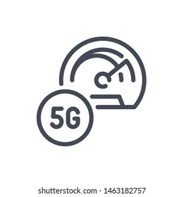 5G high speed network dashboard line icon. Vector outline sign.