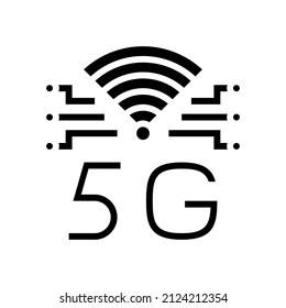 5g high speed network glyph icon vector. 5g high speed network sign. isolated contour symbol black illustration